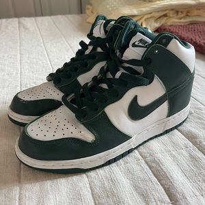 Spartan green bike dunk high top WOMENS size 8 MENS size 6.5